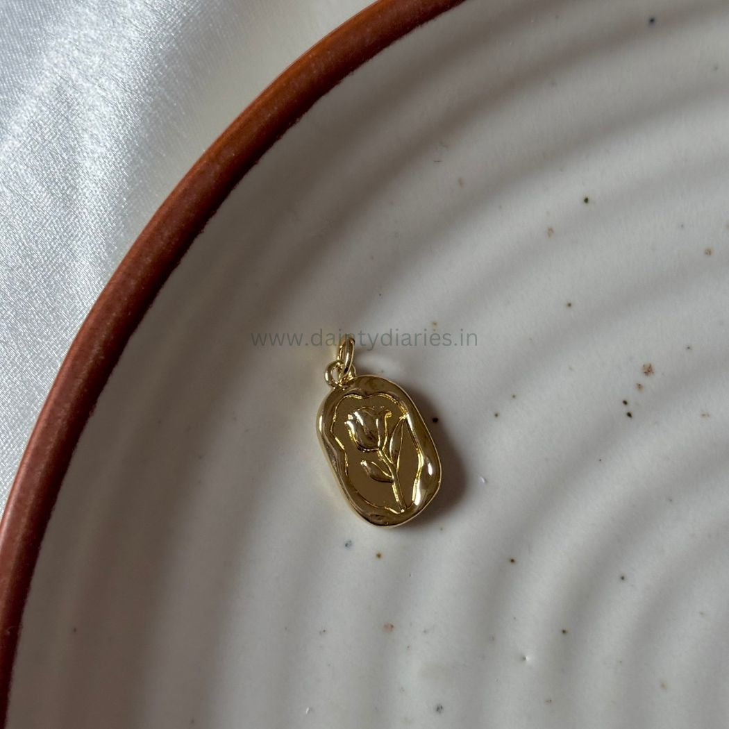 Framed Rose Charm Pendant