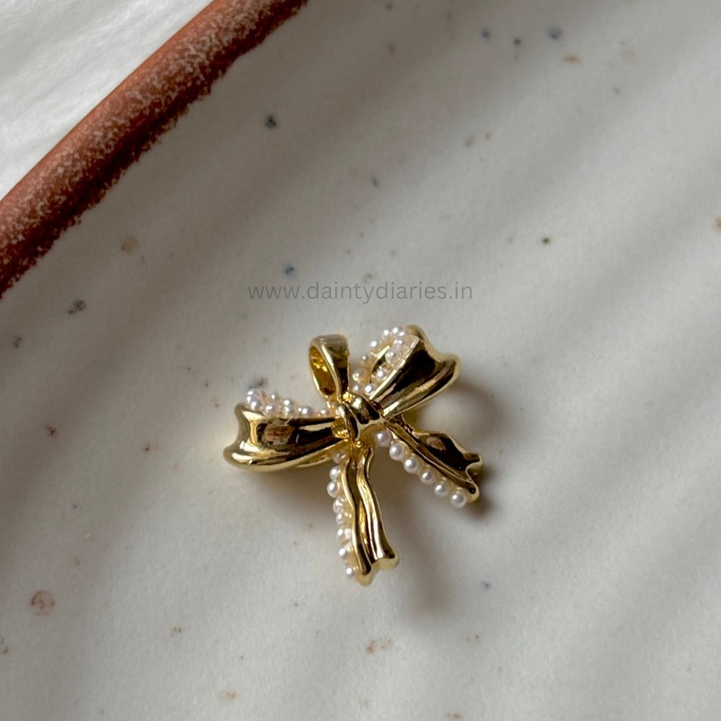 Bow Pearl Charm Pendant